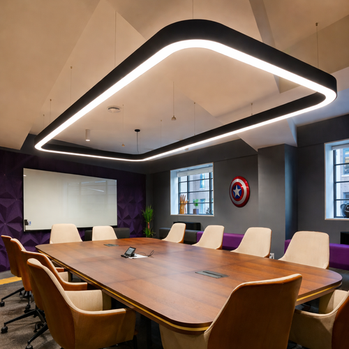 Frame Curve – Suspension rectangulaire LED architecturale