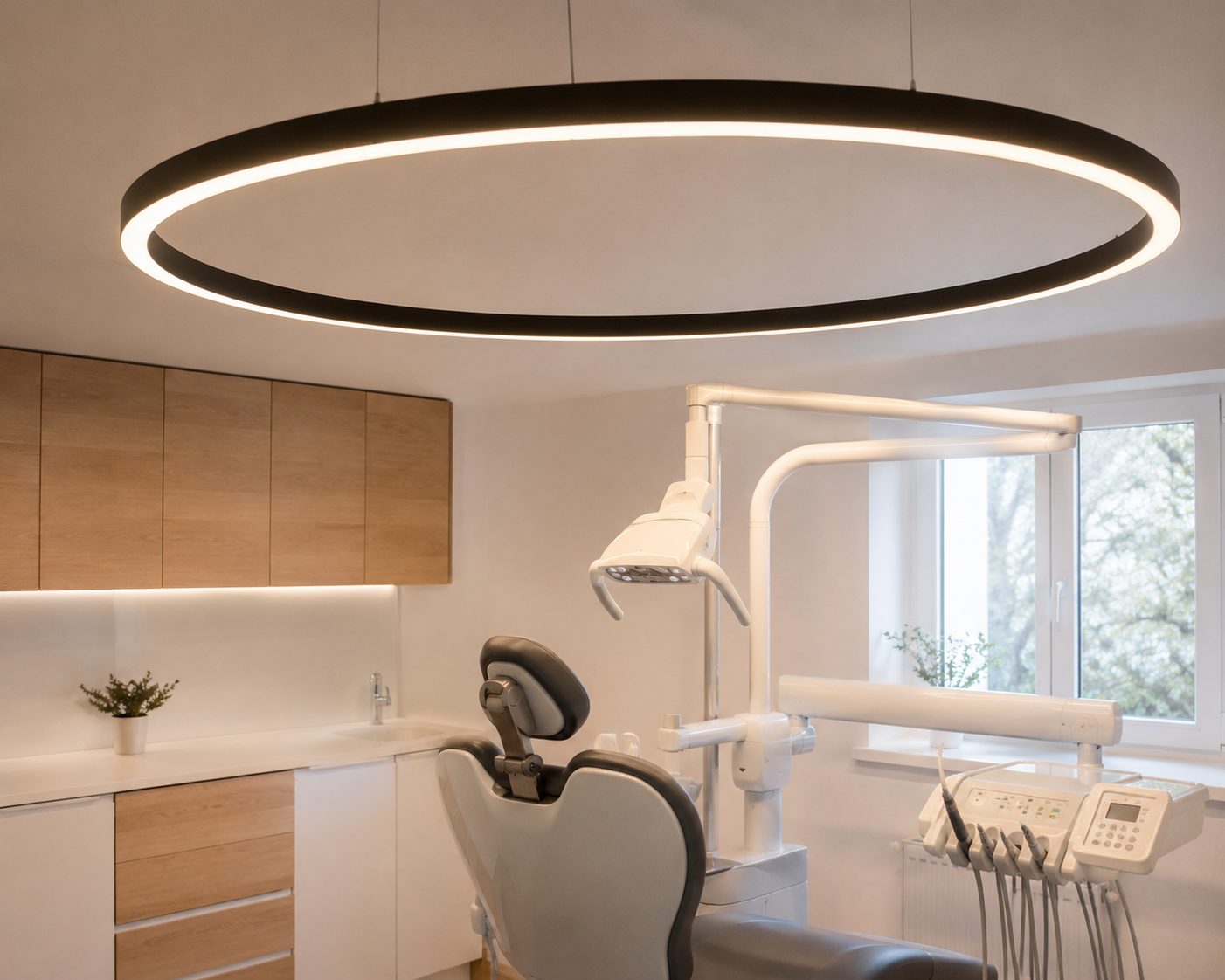 Salle de soin dentaire avec éclairage LED homogène